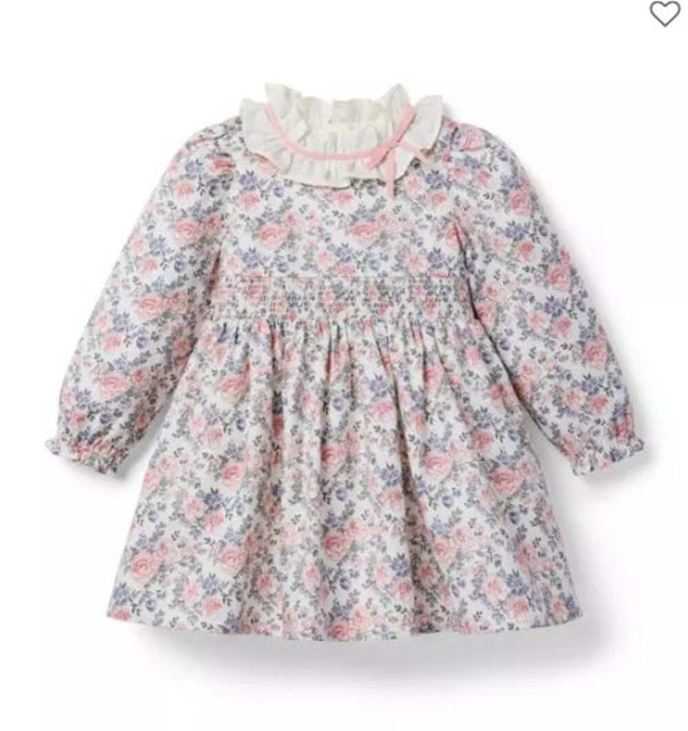Janie And Jack Girls Ditsy Floral Collared Dress Floral Size 4
